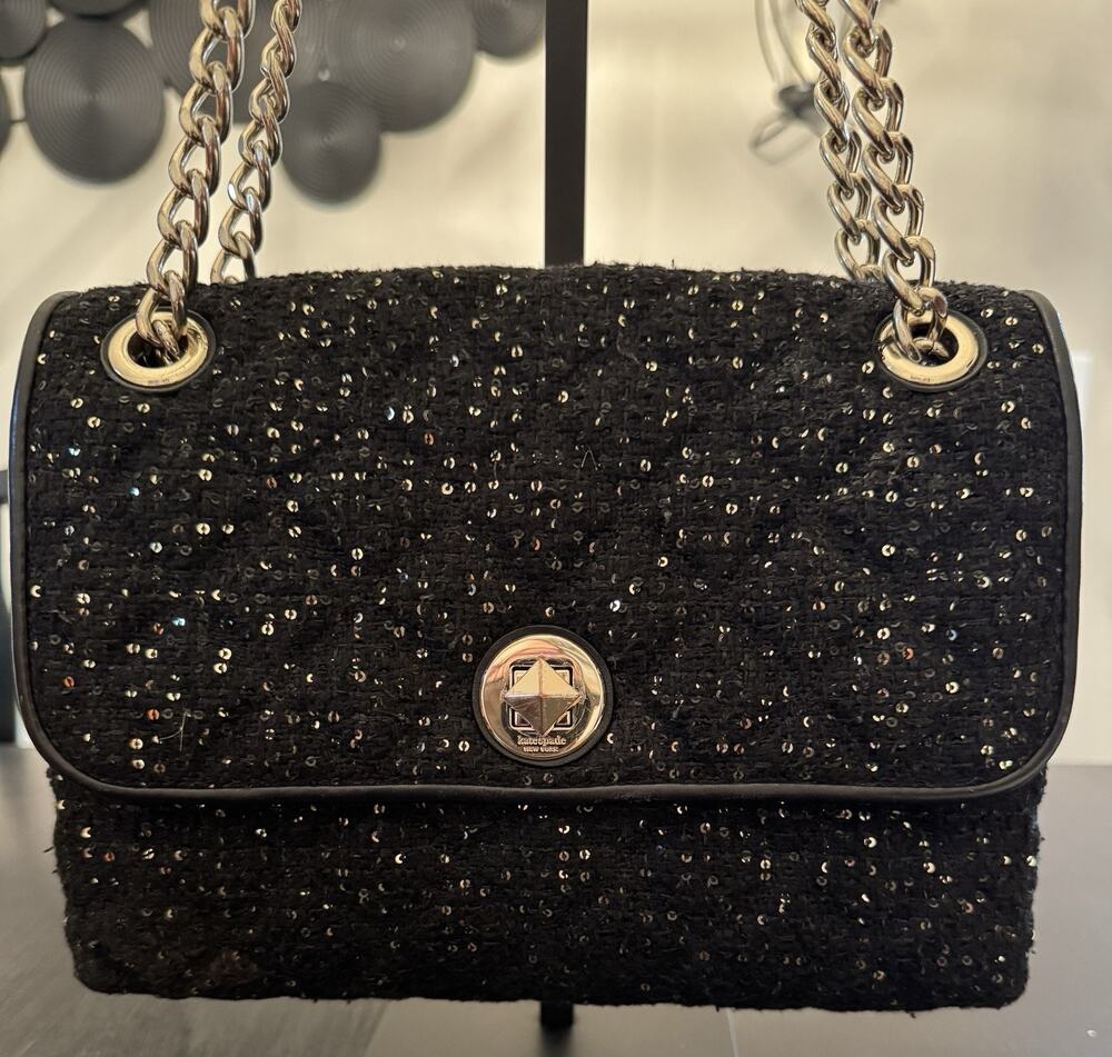 Kate Spade New York Natalia Medium Flap Sequin Shoulder Crossbody Bag